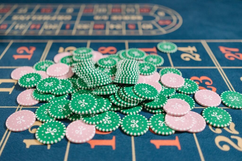 Editorial casino table photograph for RTP and House Edge: What the Numbers Really Mean