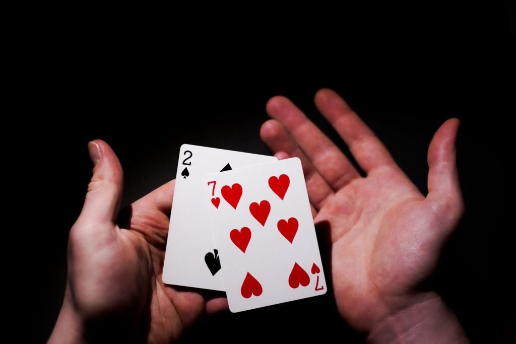 Editorial poker table photograph for Poker Hand Rankings and Core Rules